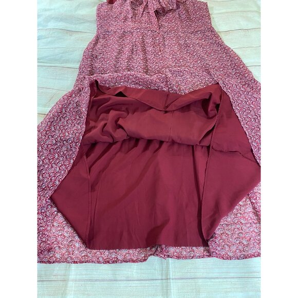 Loft Plus Women's Red Floral Flouce Tie Back Maxi Dress - 22 - Picture 14 of 16